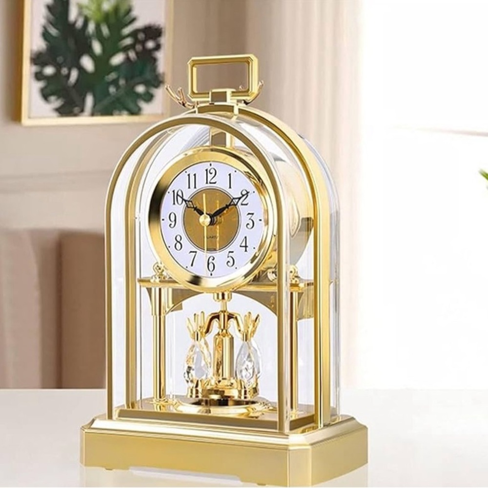 Mantel Clock with Rotating Pendulum, Silent Movement - Made in Japan (NWT)